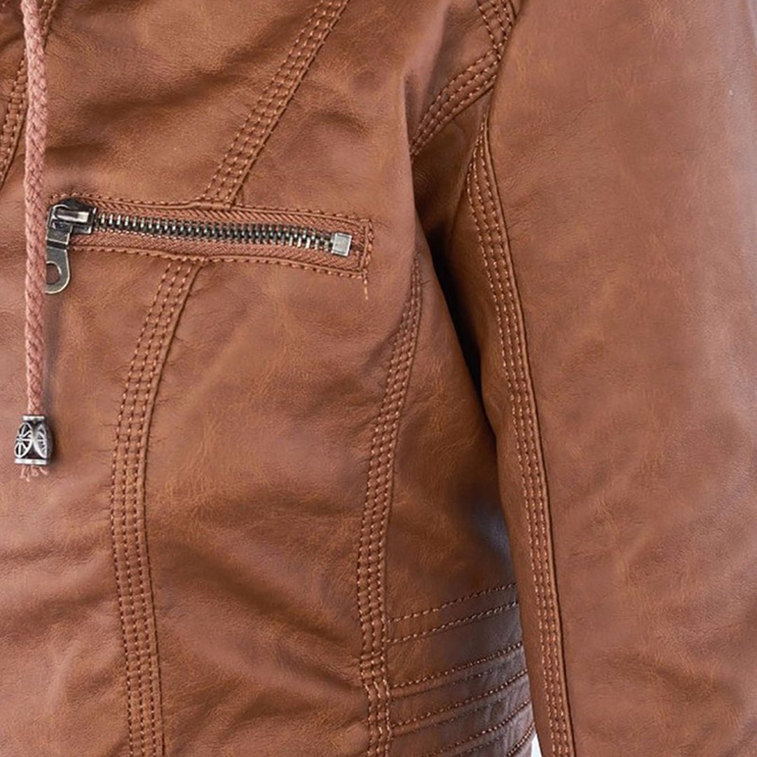 Sienna™ | Giacca in similpelle con cappuccio