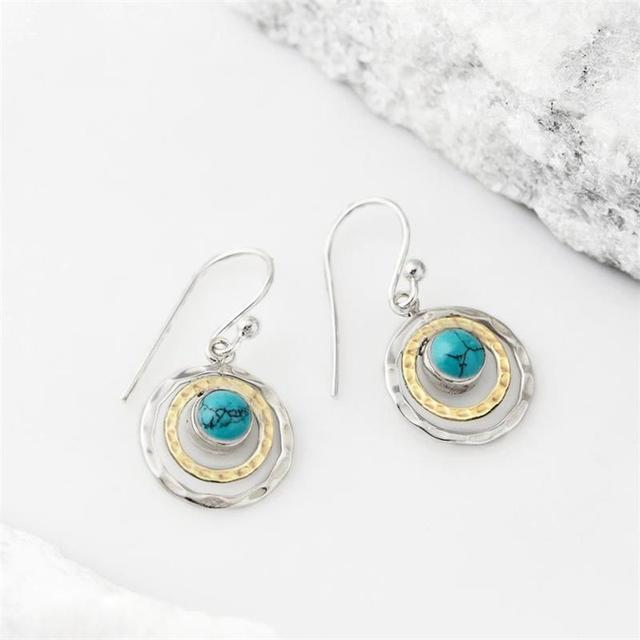 Orecchini Boho Saturno con Turchese