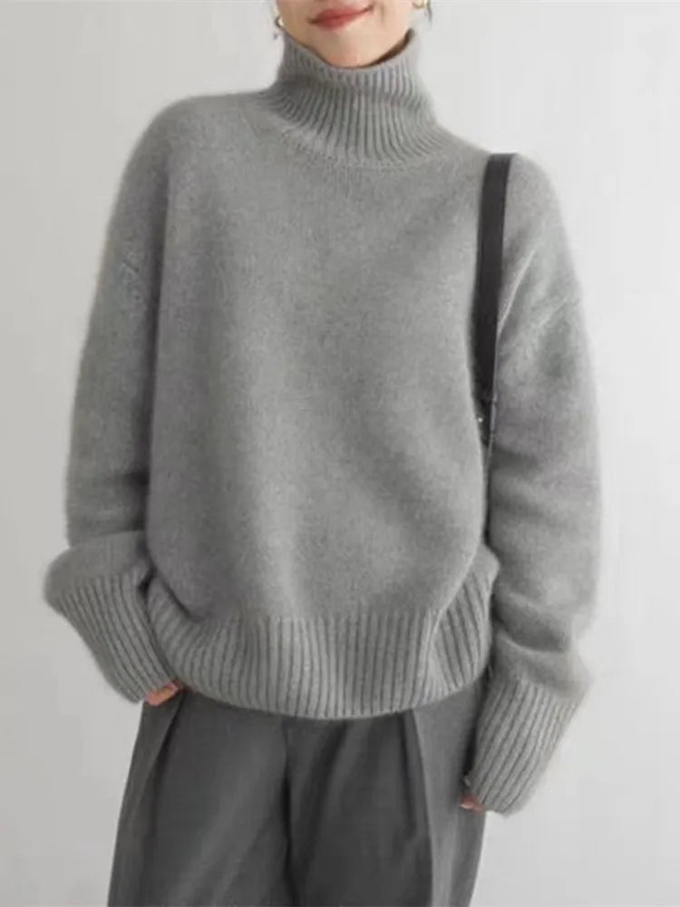Elvira™ – Maglione a collo alto confortevole, lavorato a maglia e morbido