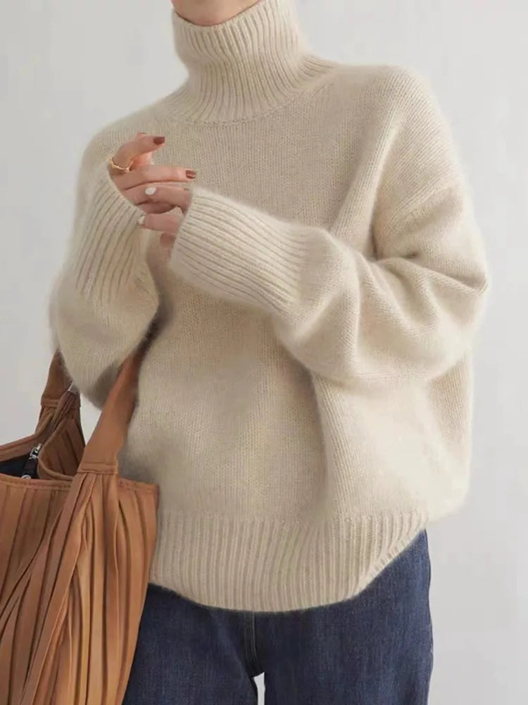 Elvira™ – Maglione a collo alto confortevole, lavorato a maglia e morbido
