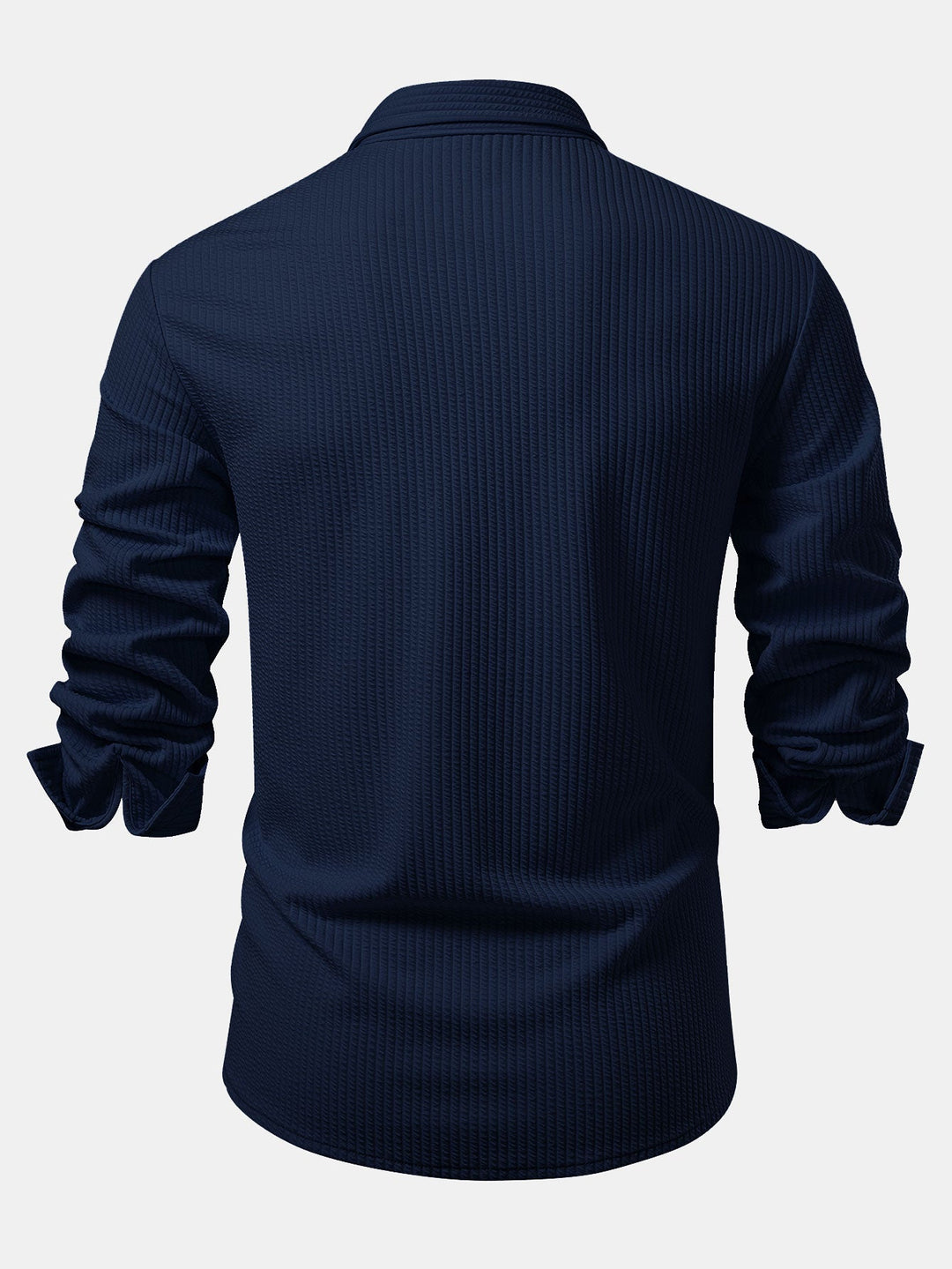 Camicia a maniche lunghe a coste, taglio muscolare, con bottoni