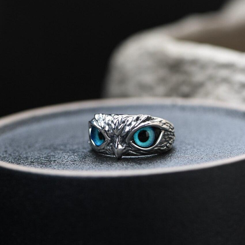 Anello Regolabile Gufo di Buona Fortuna in Argento e Opale