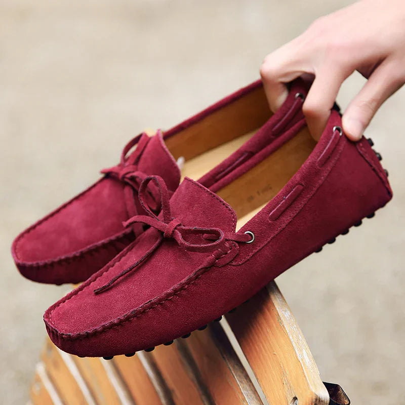 Mocassini estivi casual in camoscio