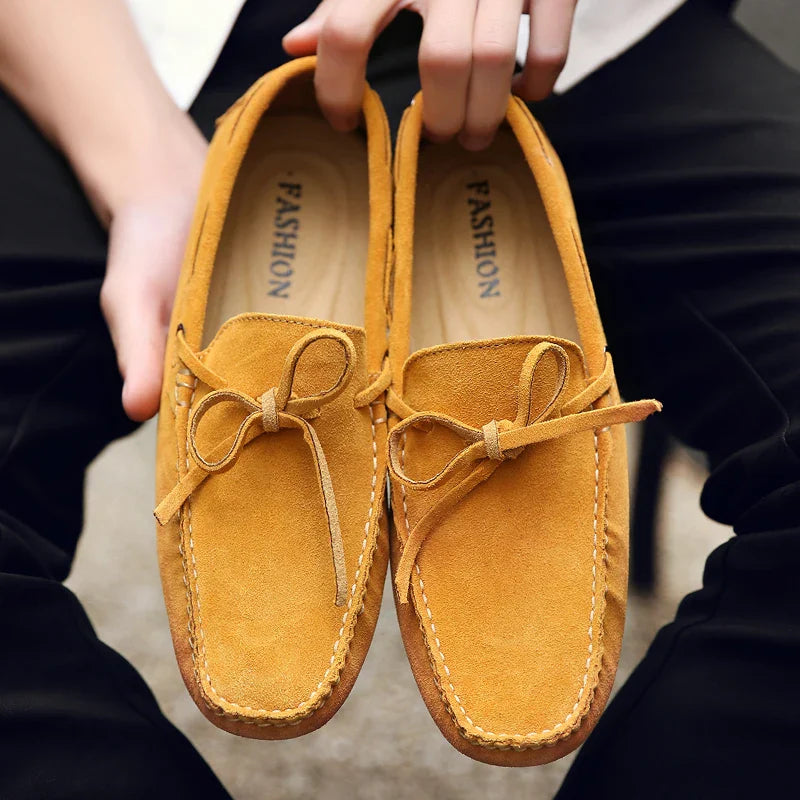 Mocassini estivi casual in camoscio