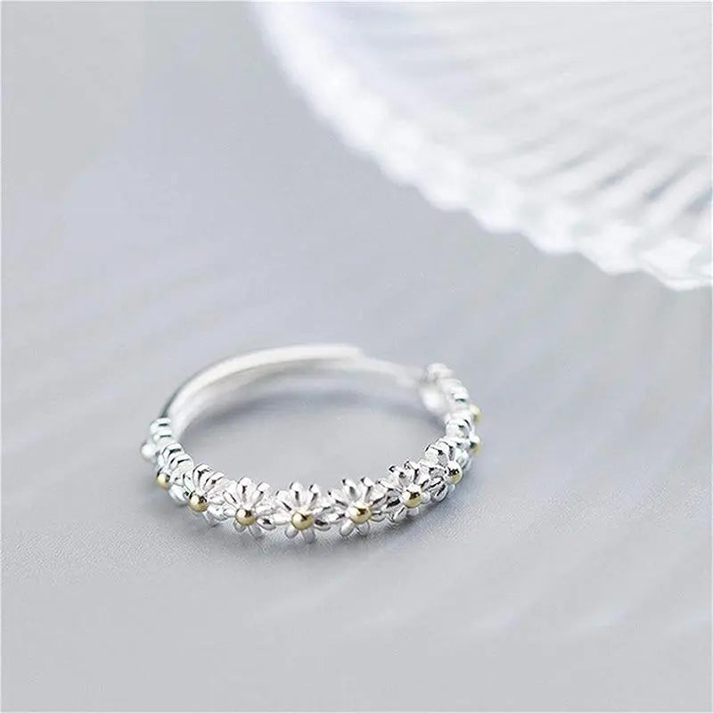Anello Margherita in Argento Regolabile e Smaltato a Mano