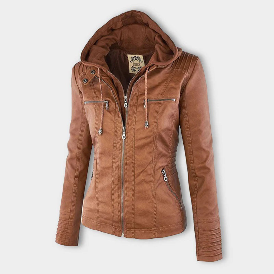 Sienna™ | Giacca in similpelle con cappuccio