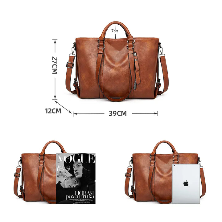Elise™ | Borsa a tracolla in pelle di grande capacità