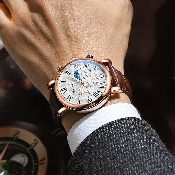 Orologio al Quarzo con Cinturino in Pelle di Lusso™ - Olsen & Olsen
