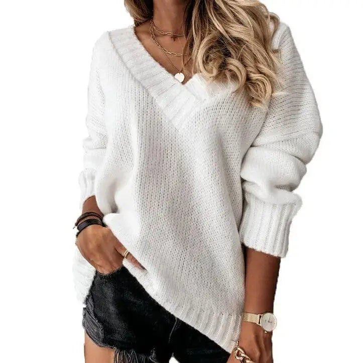 Veltri™ | Maglione a maglia con scollo a V per un'eleganza confortevole