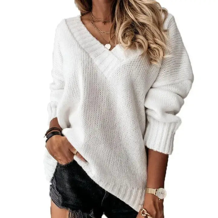 Veltri™ | Maglione a maglia con scollo a V per un'eleganza confortevole