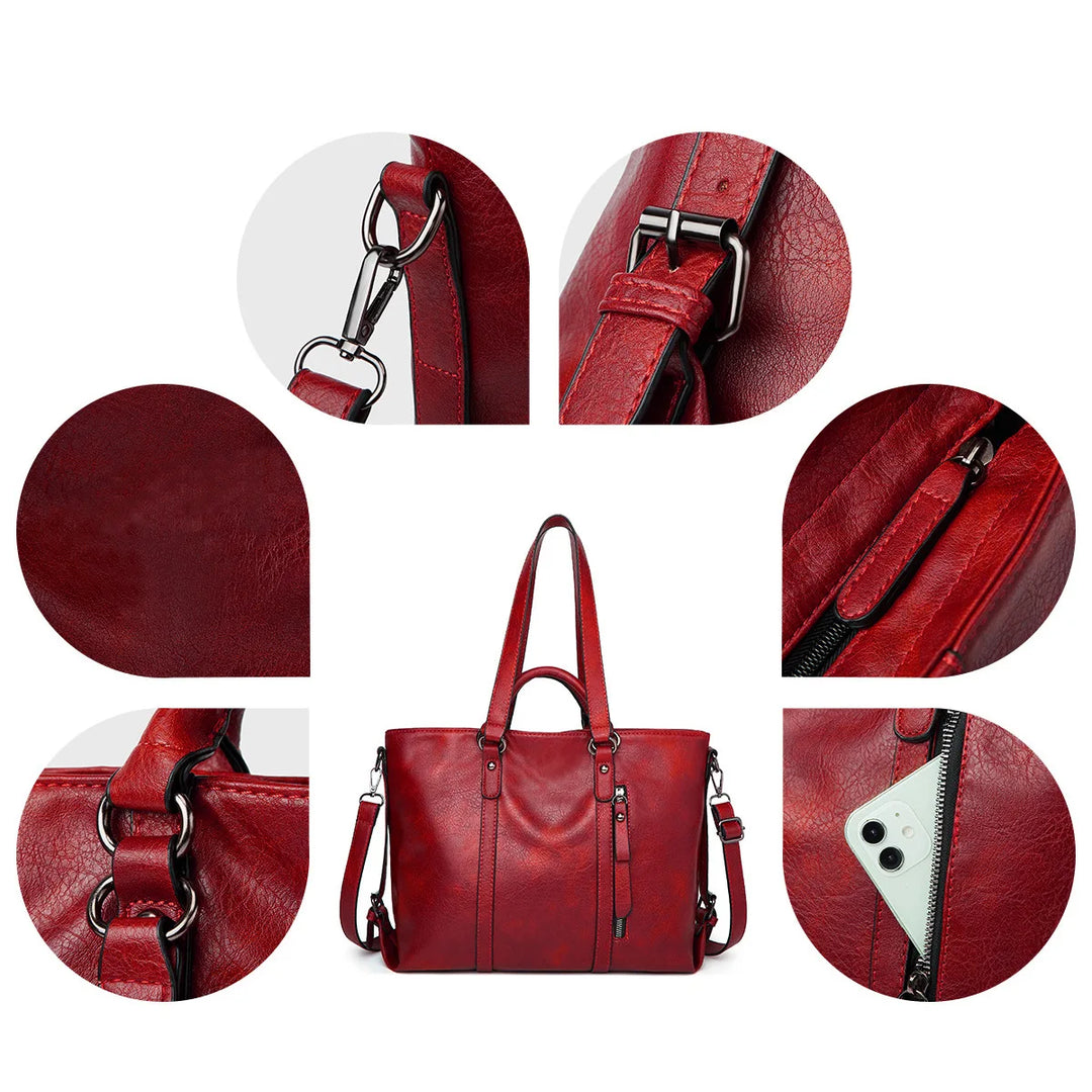 Elise™ | Borsa a tracolla in pelle di grande capacità