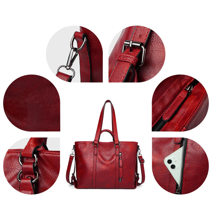 Elise™ | Borsa a tracolla in pelle di grande capacità