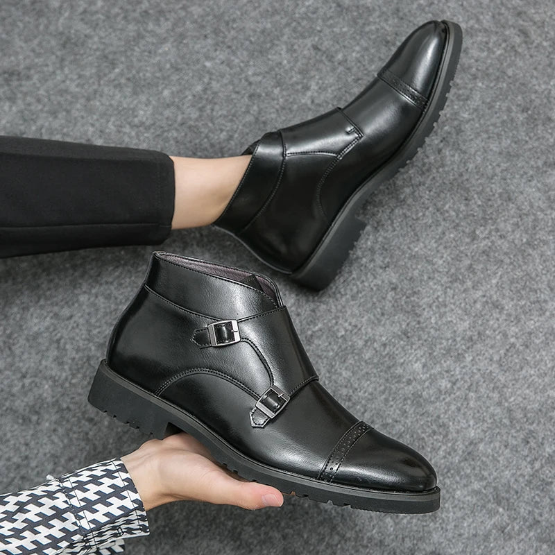 Parker | Stivali a Doppia Fibbia in Pelle Sintetica