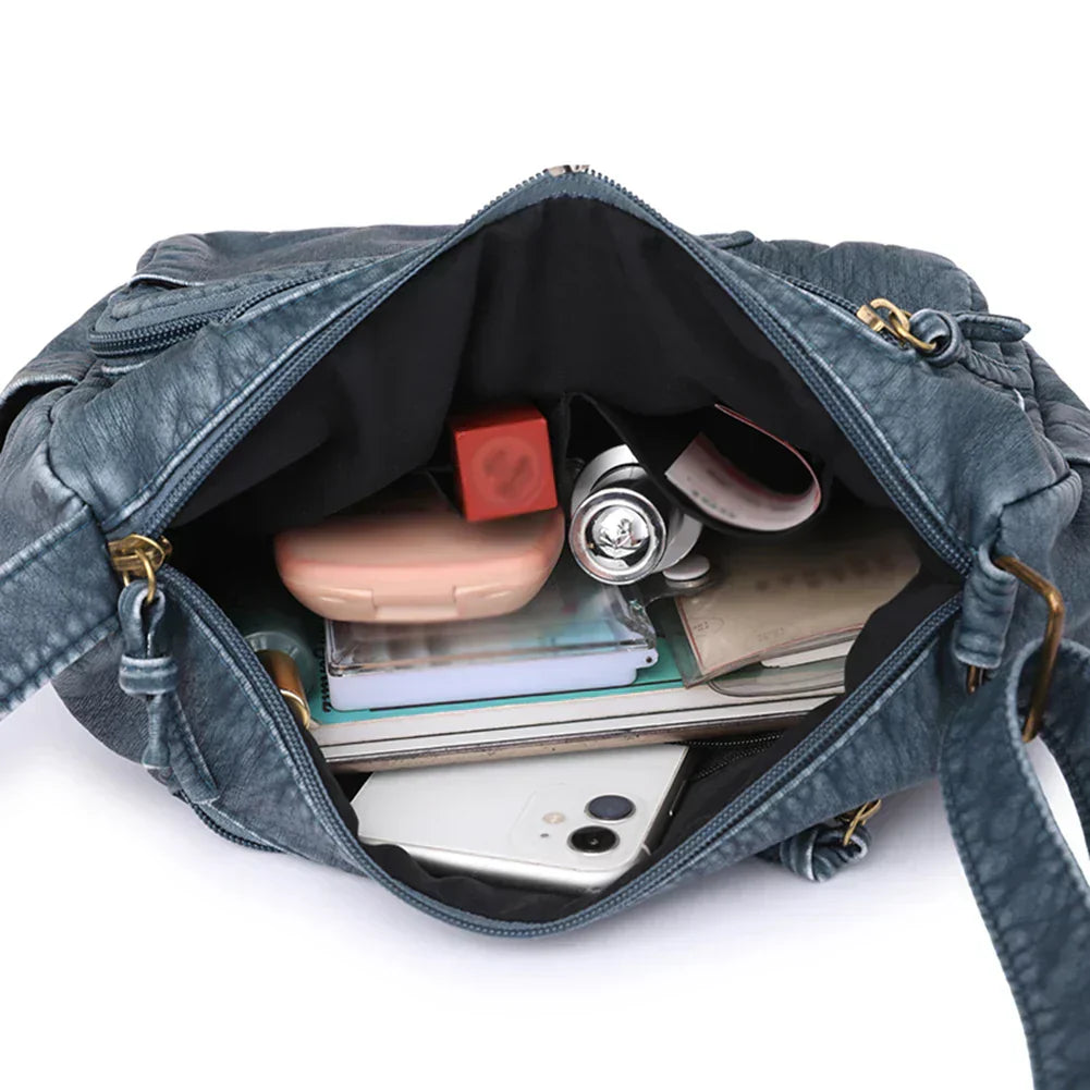 Selma™ | Borsa a tracolla vintage con diverse tasche