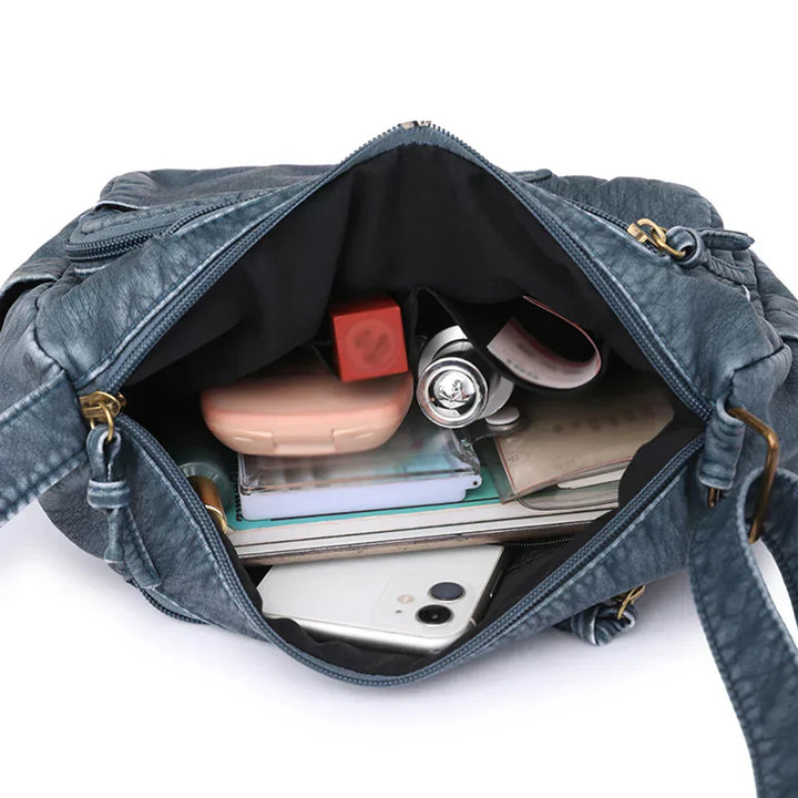 Selma™ | Borsa a tracolla vintage con diverse tasche