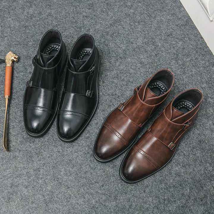 Parker | Stivali a Doppia Fibbia in Pelle Sintetica