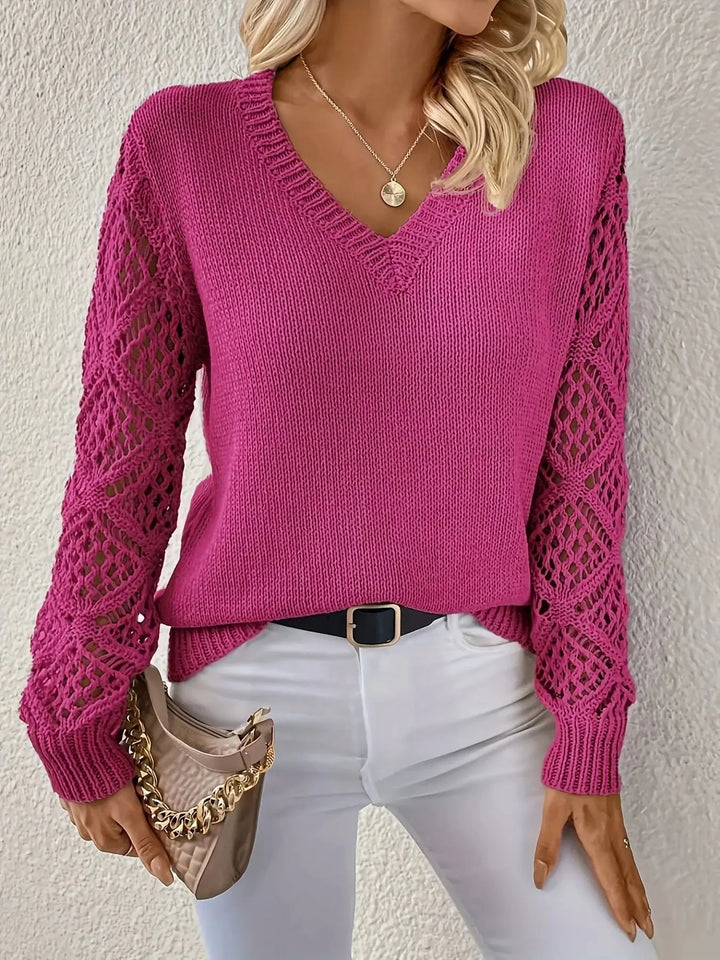 Opale™ | Maglione Casual con Collo a V in Maglia