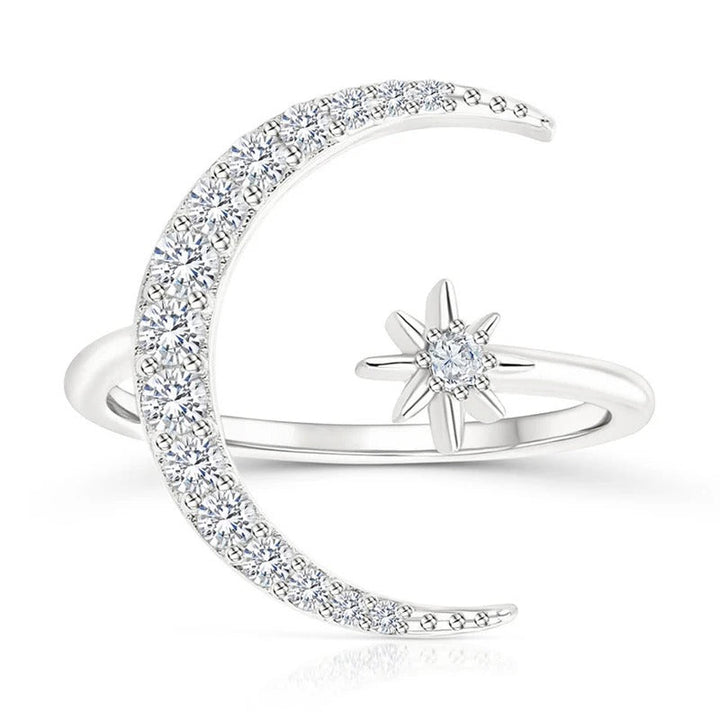 Anello Luna e Stella in Argento