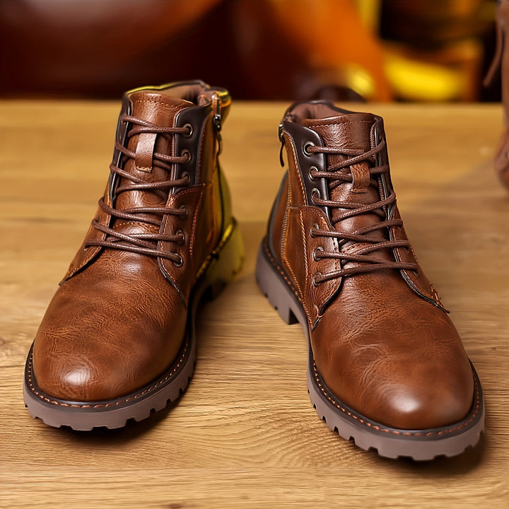 Aron™ | Stivaletti stringati vintage in pelle