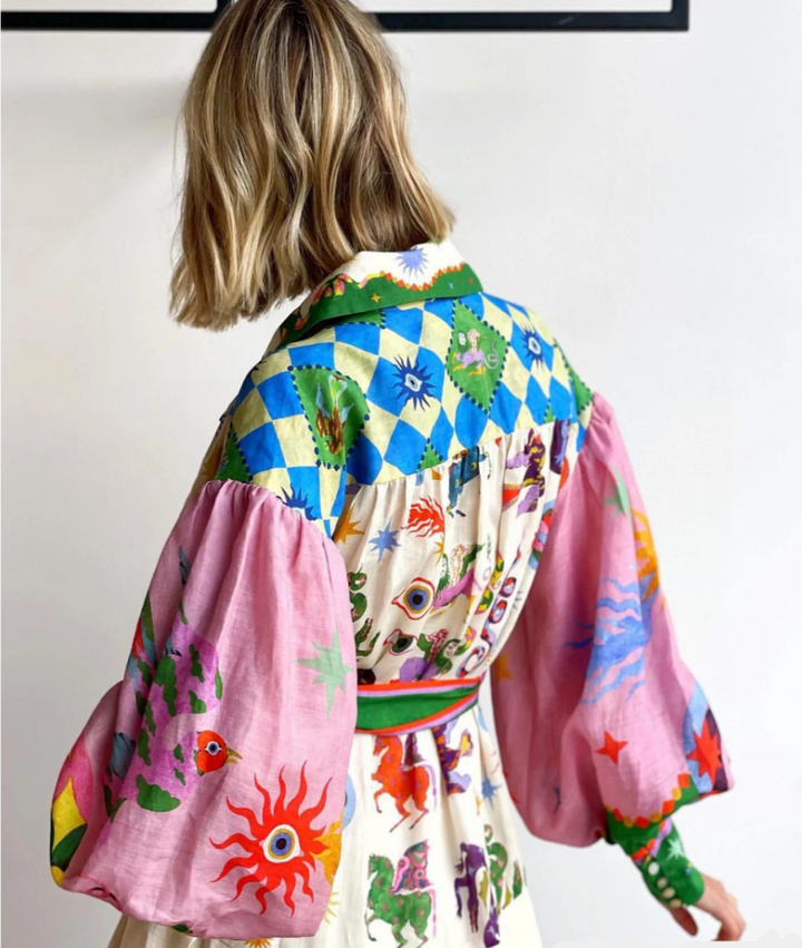 Lucie™ - Abito Fantasia dai Colori Vivaci