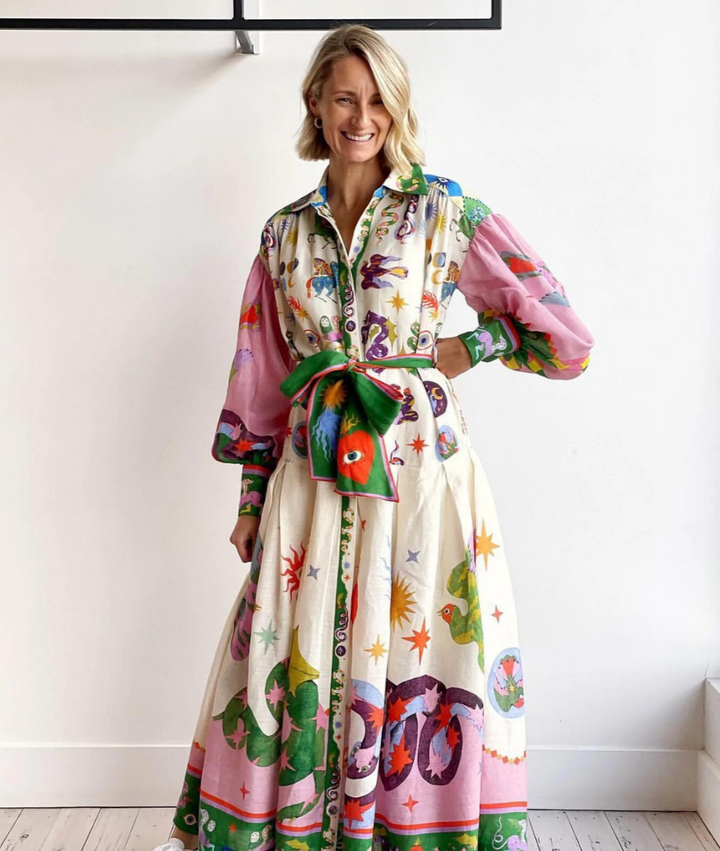 Lucie™ - Abito Fantasia dai Colori Vivaci