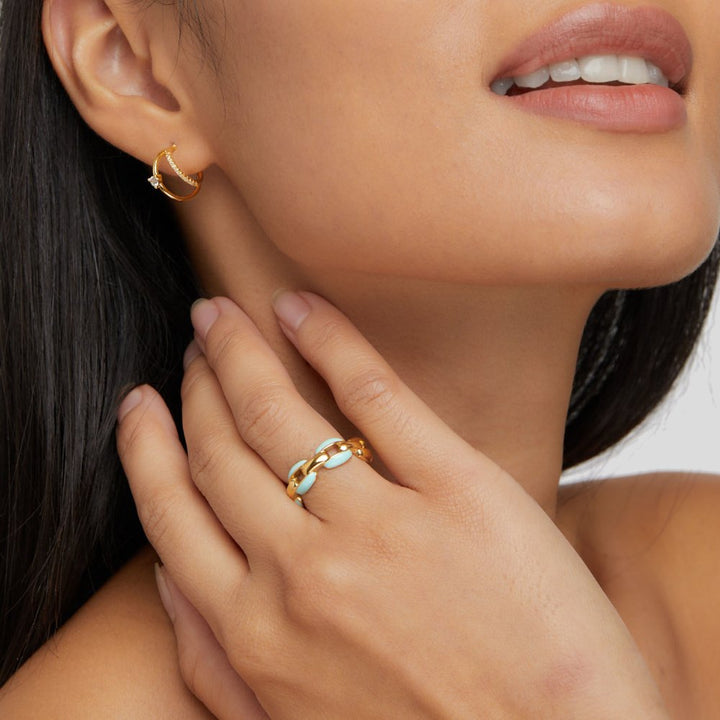 Anello Catena Blu Reya
