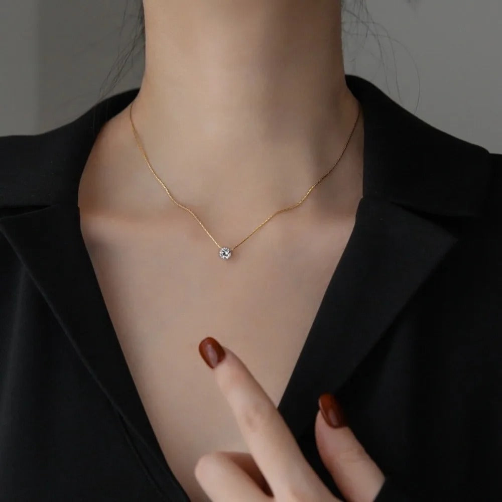 Collana in pietre di moissanite Cléa