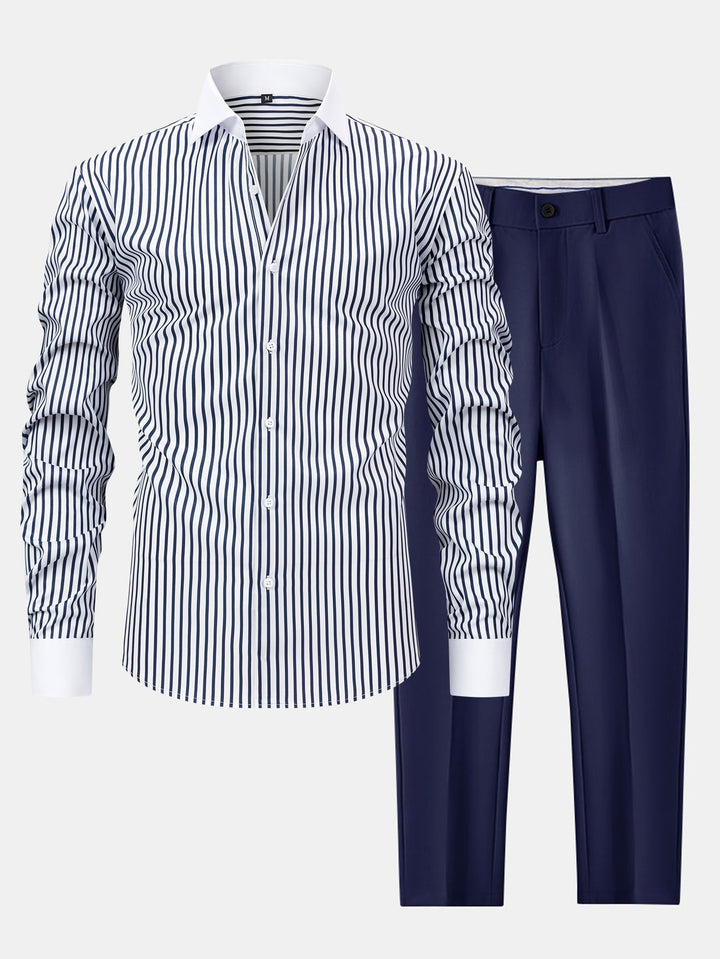 Camicia Winchester a righe anti-piega & Pantaloni slim fit
