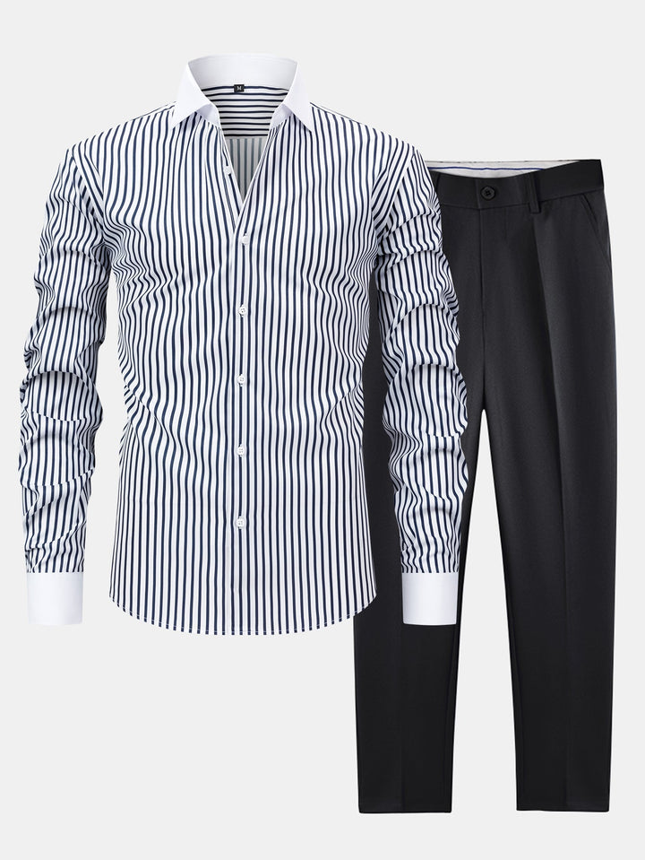 Camicia Winchester a righe anti-piega & Pantaloni slim fit