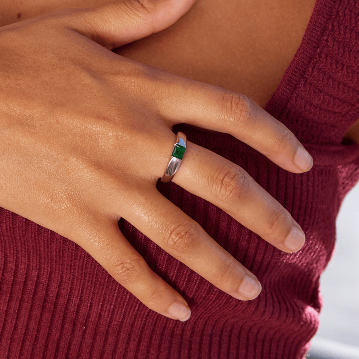 Anello Ember in Argento & Smeraldo