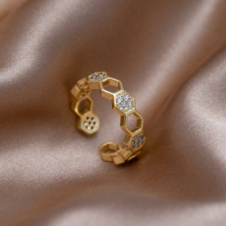 Abeille - Anello in oro e cristallo