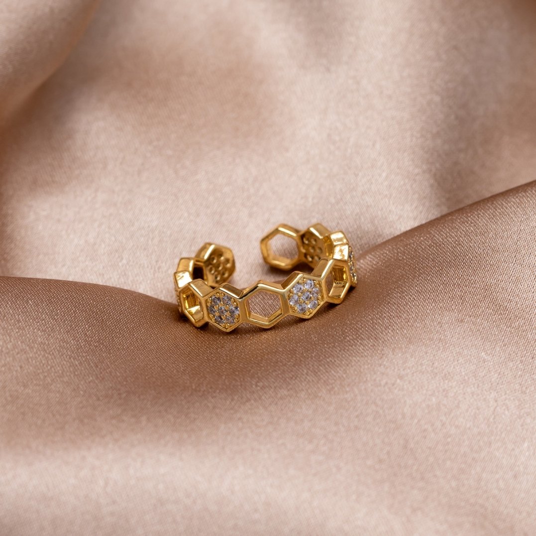 Abeille - Anello in oro e cristallo