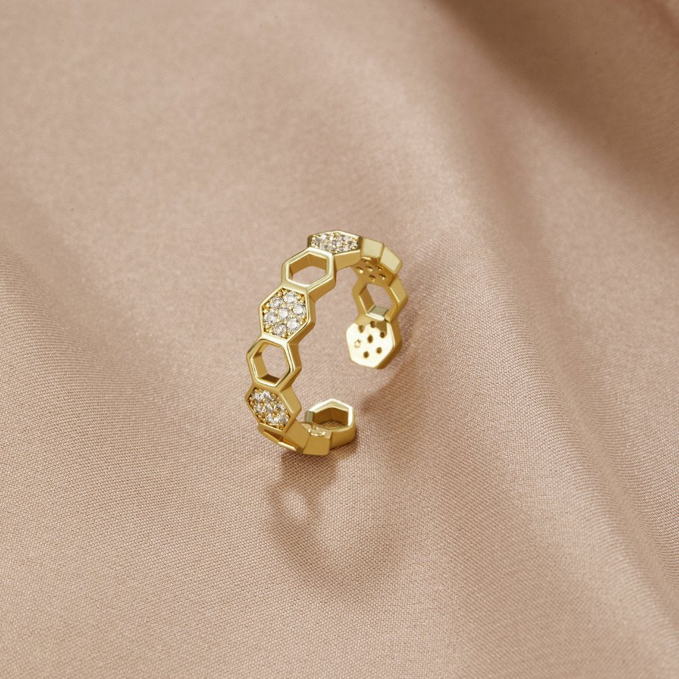 Abeille - Anello in oro e cristallo