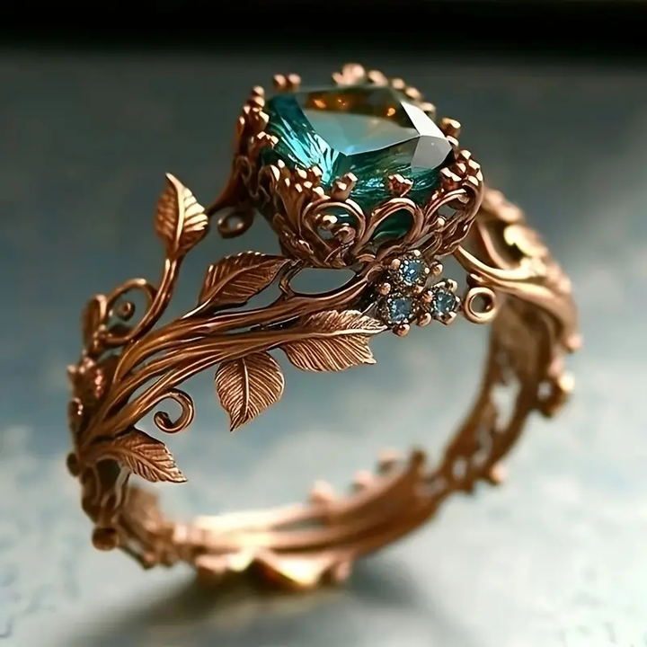 Anello in Cristallo Verde Naturale