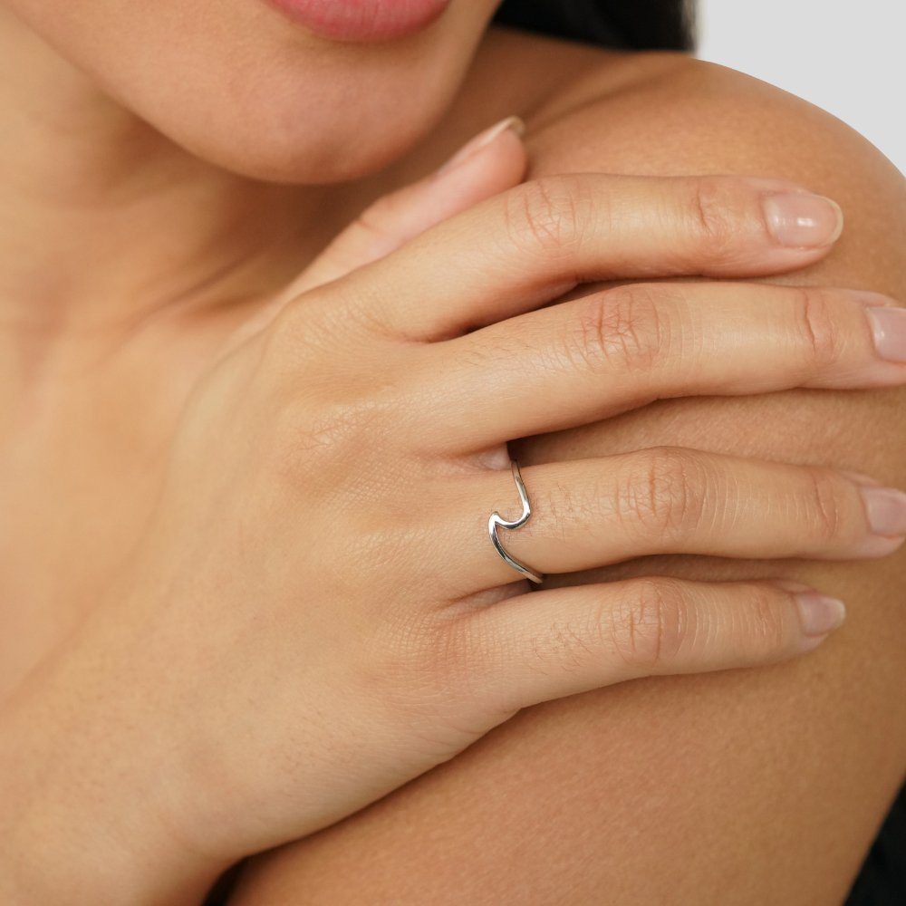Anello Ondulato in Argento Imari