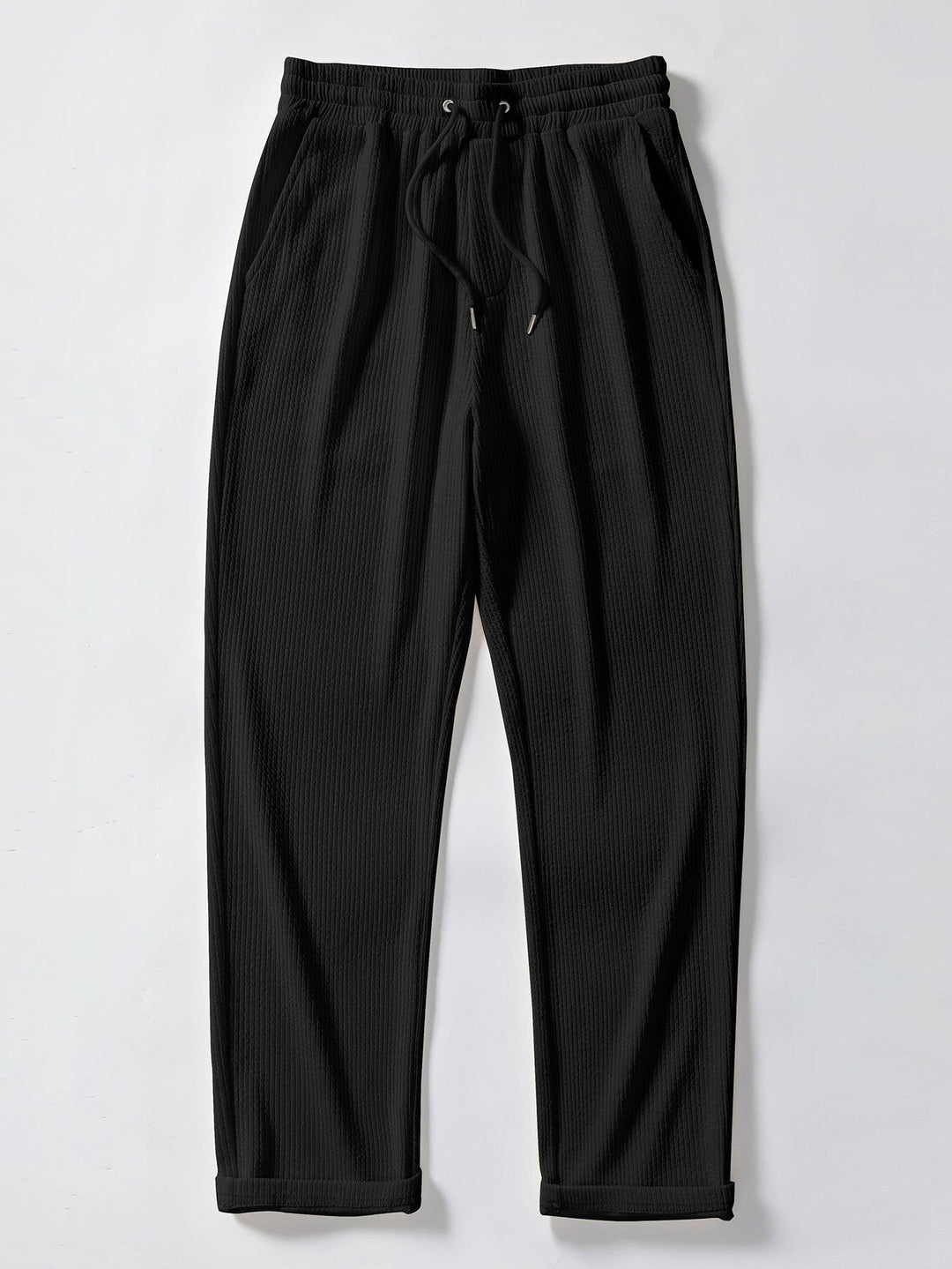 Chemise côtelée à manches longues, ajustée muscle, boutonnée & pantalon côtelé à jambe droite