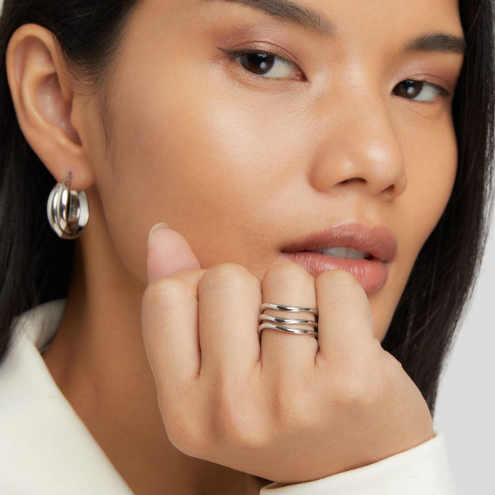 Anello in argento Kiya a strati