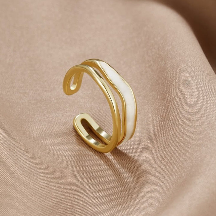 Anello Dorato Sahara a Strati