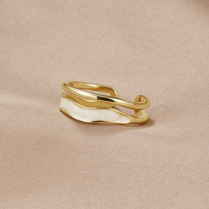 Anello Dorato Sahara a Strati