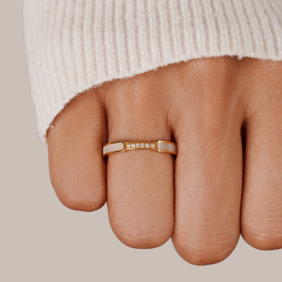 Unità - Anello in perle e cristalli