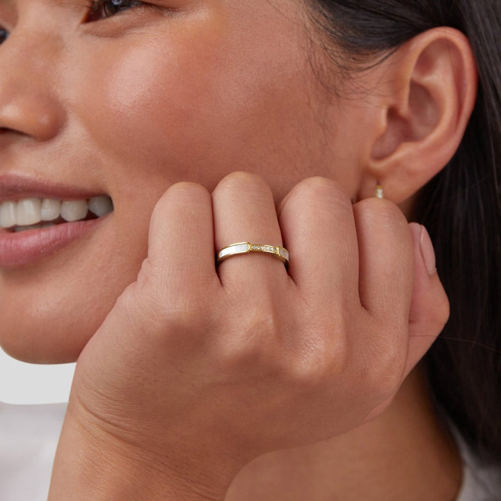 Unità - Anello in perle e cristalli