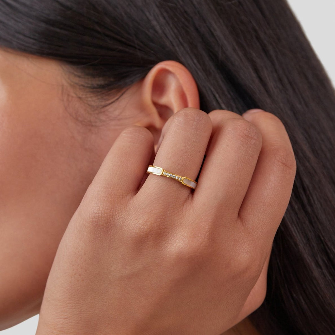 Unità - Anello in perle e cristalli