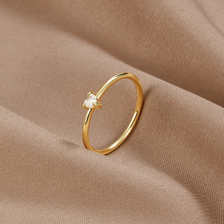 Amore - Anello a forma di cuore in cristallo