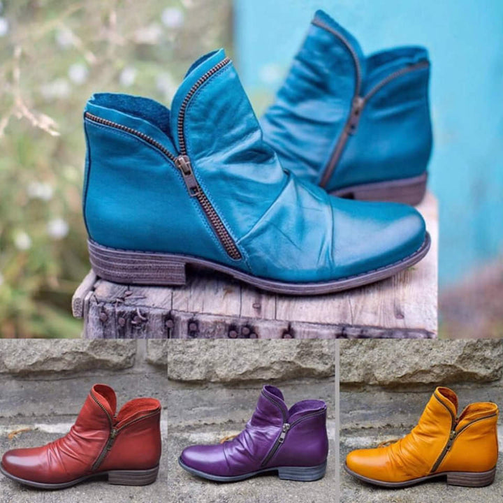 Vianne™ - Stivaletti in pelle con chiusura lampo