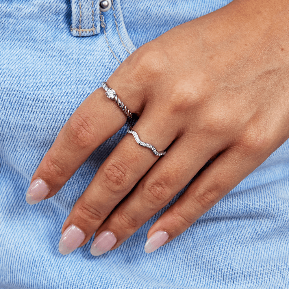 Anello Zenya in cristallo e argento